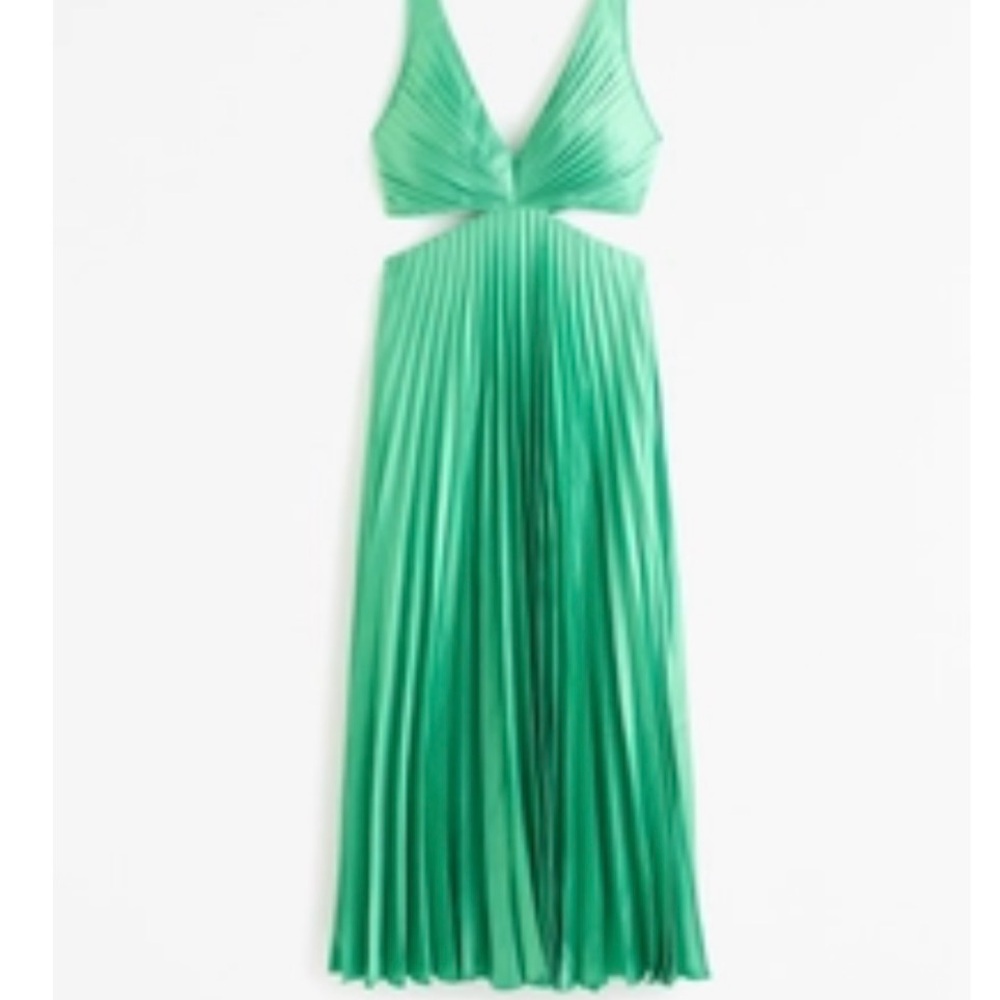 Abercrombie & Fitch Green Pleated Dress